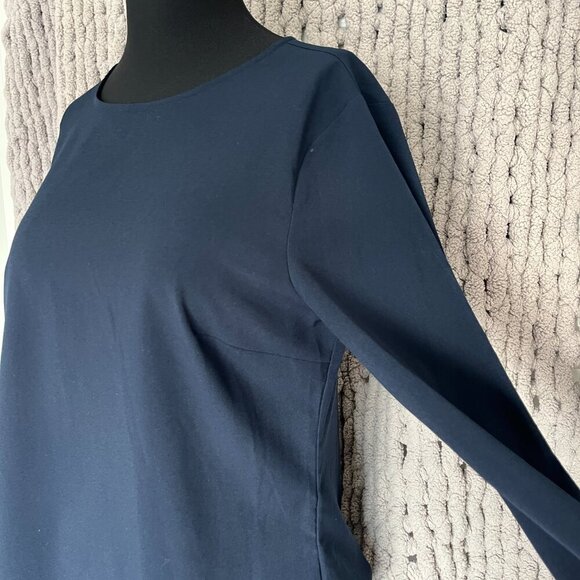 Banana Republic Factory Pull Over Navy Blue Long-Sleeve Blouse Size M - Picture 7 of 14